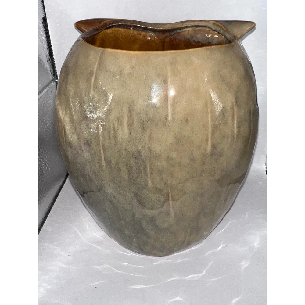 Ashland Stylish Accents Ceramic Owl Vase Planter Brown Floral Embossed 527197